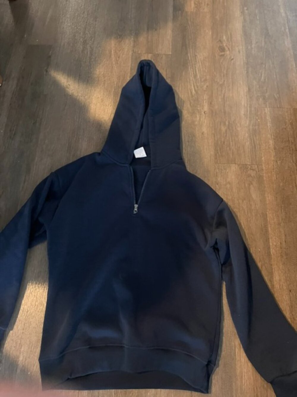 NAVY BLUE 1/4 ZIP HOODIE   SMALL